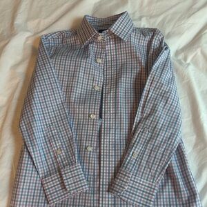 Crewcuts Boys Blue and Pink Check Button-Down Shirt